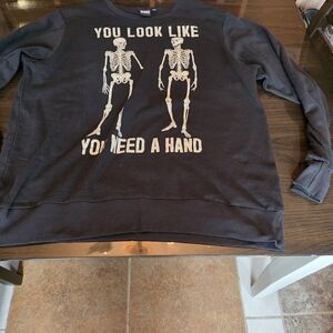 MAD Engine Black Skeleton Graphic Men's Sweatshirt Nwot Size Xl